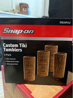 Snap-on Custom Tiki Tumblers 4-Pack
