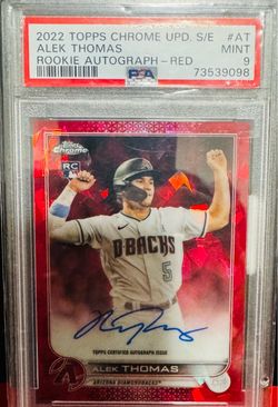 2022 Topps Chrome Update Alek Thomas Rookie Auto Red PSA 9