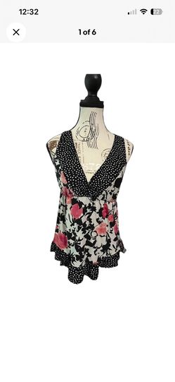 Vintage 1990s California Dynasty Baby Doll Floral Lingerie Top Women’s Medium.