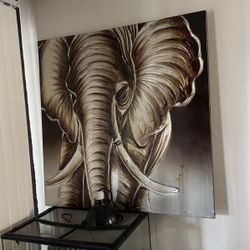 Elephant Painting On Canvas