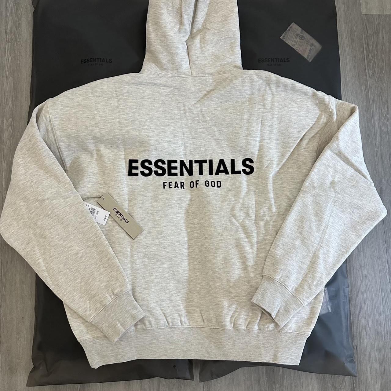 White And Grey Essentials Hoodie