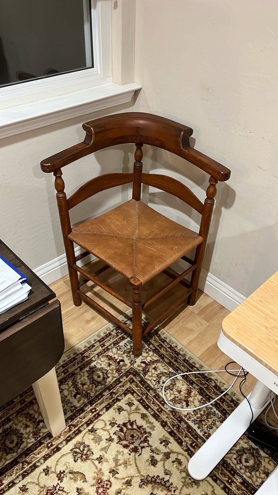 PICKUP UNTIL TUESDAY Antique Wood Corner Chair