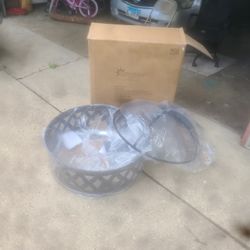 Black Crossweave Firebowl Fire Pit