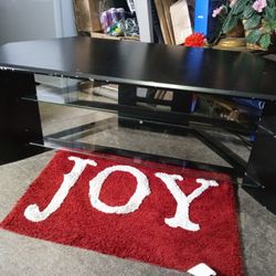50"  Black Wood and Glass TV Stand
