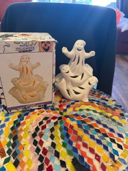 Porcelain Ghost Tea Light Holder Halloween