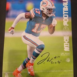 Jaylen Waddle signed photo