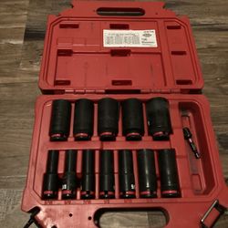 SHOCKWAVE 3/8 in. Drive SAE Deep Well Impact Socket Set (12-Piece) 