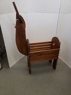 Wooden Reindeer Planter