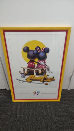 Framed The Art Disney Mickey & Minnie Mouse Puppy Love Print