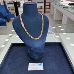 Chain cubanlink solid gold 24,5 inch long 8,5 mm wide