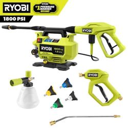 Ryobi 1800 PSI 1.2 GPM Cold Water Corded Electric Pressure Washer with Premium Foam Blaster and Automotive Accessory Kit