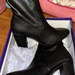 Black Leather Booties
