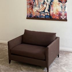 Brown Crate and Barrel Single Sofa 