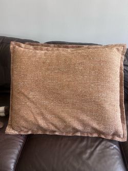 Pillows- Set of Large Woven Decorative Burnt Orange Pillows