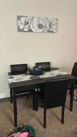 Black Dinner Table Of Four 