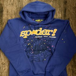 Blue spider hoodie size medium 