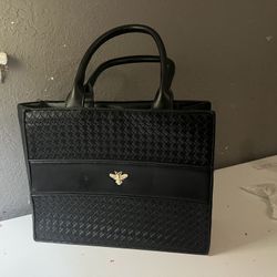Black Tote Leather Purse