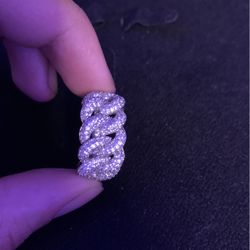 Half Iced Out Cuban Link Ring 