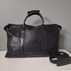 Black Latico Carriage Leather Duffle Bag
