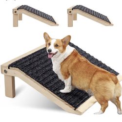 In hand Dog Ramp, Low-Angle Pet Stair Ramp for Small Dogs & Cats for Any Staircase, Non-Slip Steps Stair Assist for Elderly, Injured Pets, 2 Packs