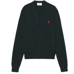 DARK GREEN WOOL AMI DE COEUR CARDIGAN