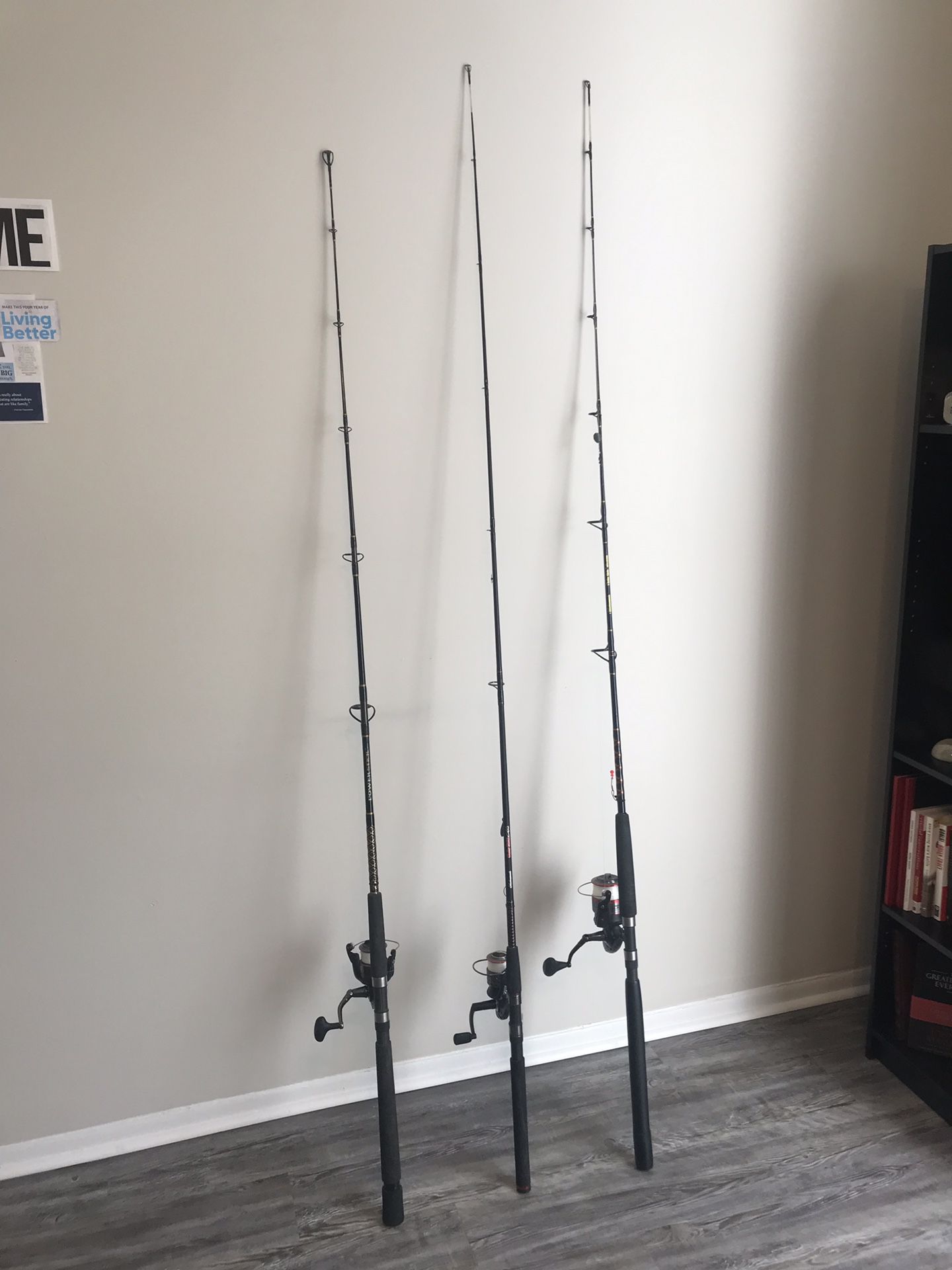 Fishing rod and reel combo set of 3