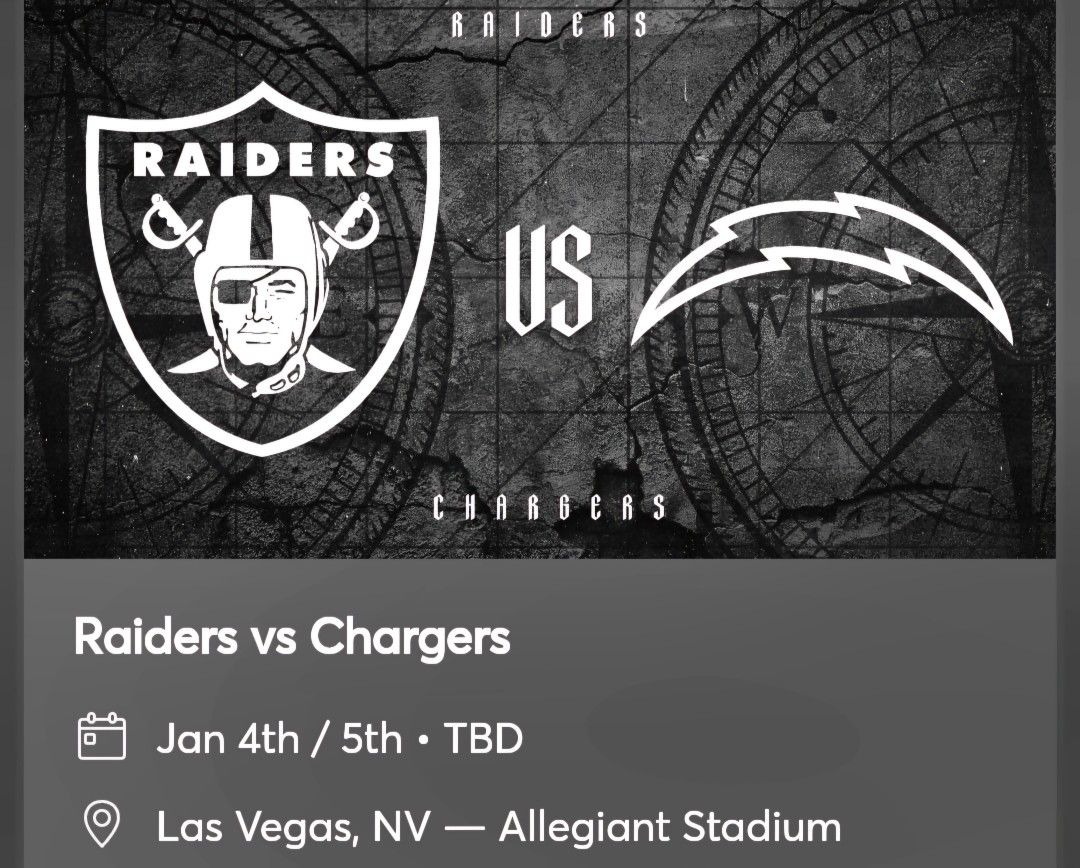Raiders Vs Chargers 2 Seats