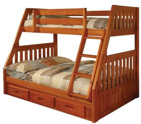 All new twin over full solid wood bunk bed.