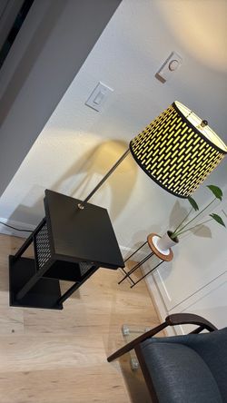 Bedside Table with Lamp