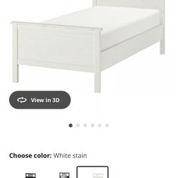 HEMNES Bed frame, white stain, Twin