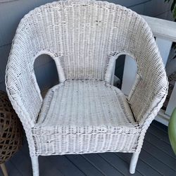 Vintage Antique Pair Of Wicker Chairs Shabby Chic