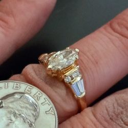 $1780! Awesome Super Vintage 14k Gold Diamond Ring Size 7