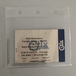 Vintage Freddie Gibbs x Madlib Piñata Tour Ticket Stub The Metro Chicago 3.7.14