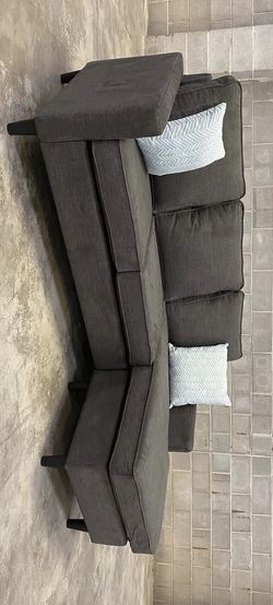 Marco Charcoal Reversible Sofa Chaise - Living Room Set -Couch