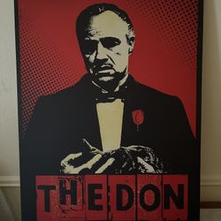 The Godfather Don Vito Corleone Marlon Brando Poster Art Canvas 24X36 Blu-ray 