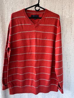 Tommy Hilfiger Striped V-Neck Sweater