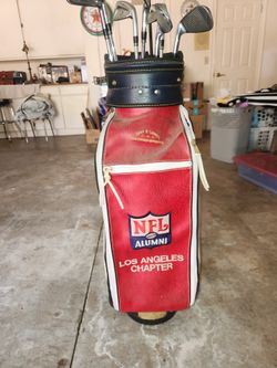 Vintage golf bag, specifically an NFL Alumni Los Angeles Chapter golf bag