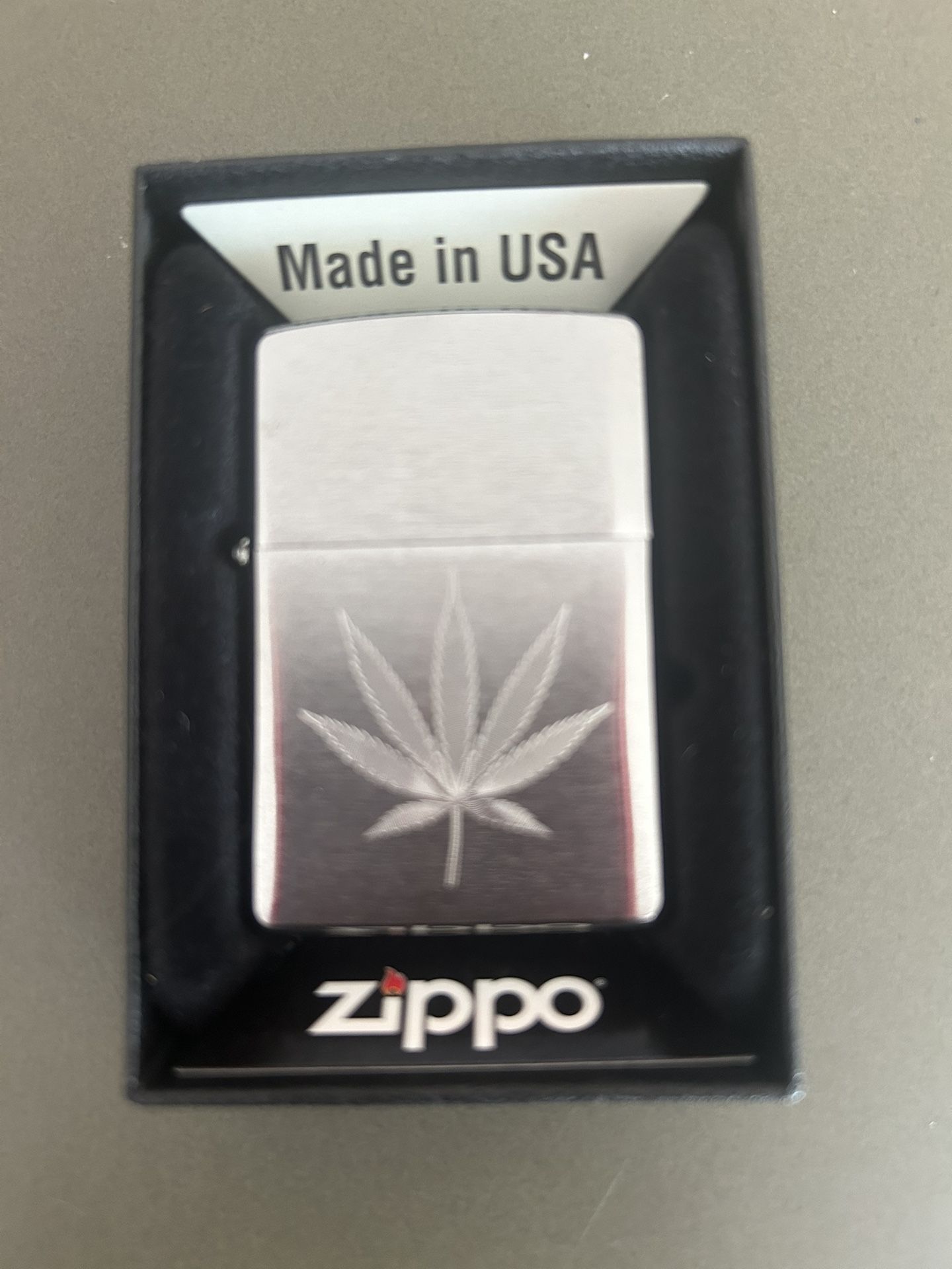 Zippo Lighter Marijuana Weed Leaf Design