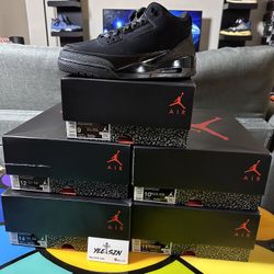 Nike Air Jordan 3 Black Cat Size 9 10.5 11.5 12 14