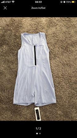light blue and black biker short rhomper