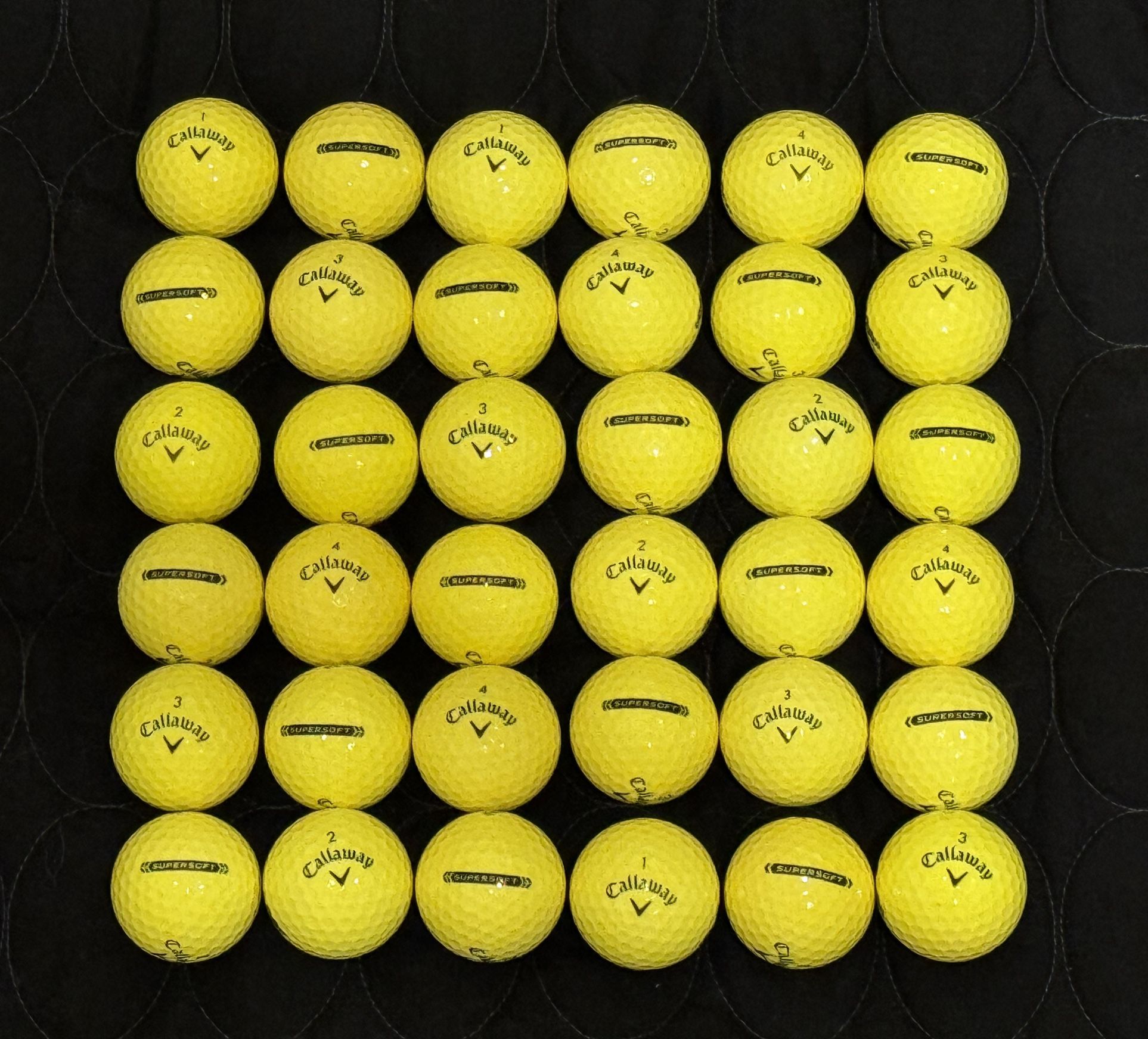 Callaway Supersoft Yellow Used Golf Balls, 4A Quality, AAAA Grade