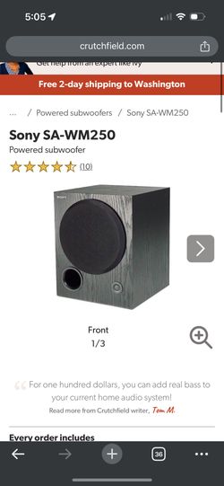Sony SA-WM250 8inch 100w Powered subwoofer