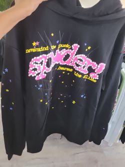 Sp5der Pink Hoodie ("Nevermind") - Black