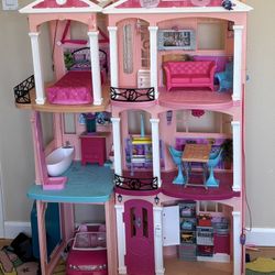 Barbie House, Dolls, And Accessories 