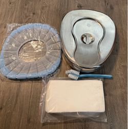 Metal Bed Pan with Lid and Accessories