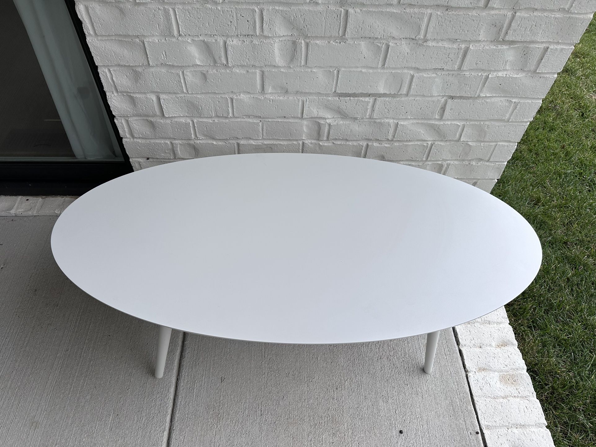 White Oval Outdoor Coffee Table - Article Brand