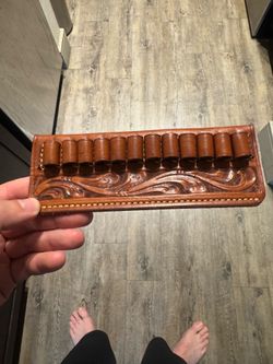 Antique leather bullet holder