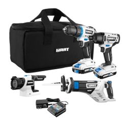 HART 20-Volt Cordless 4-Tool Combo Kit