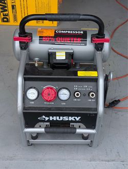 Husky 4.5 Gal. 175 PSI Portable Electric Oil-Free Quiet Twin Stack Air Compressor – Used