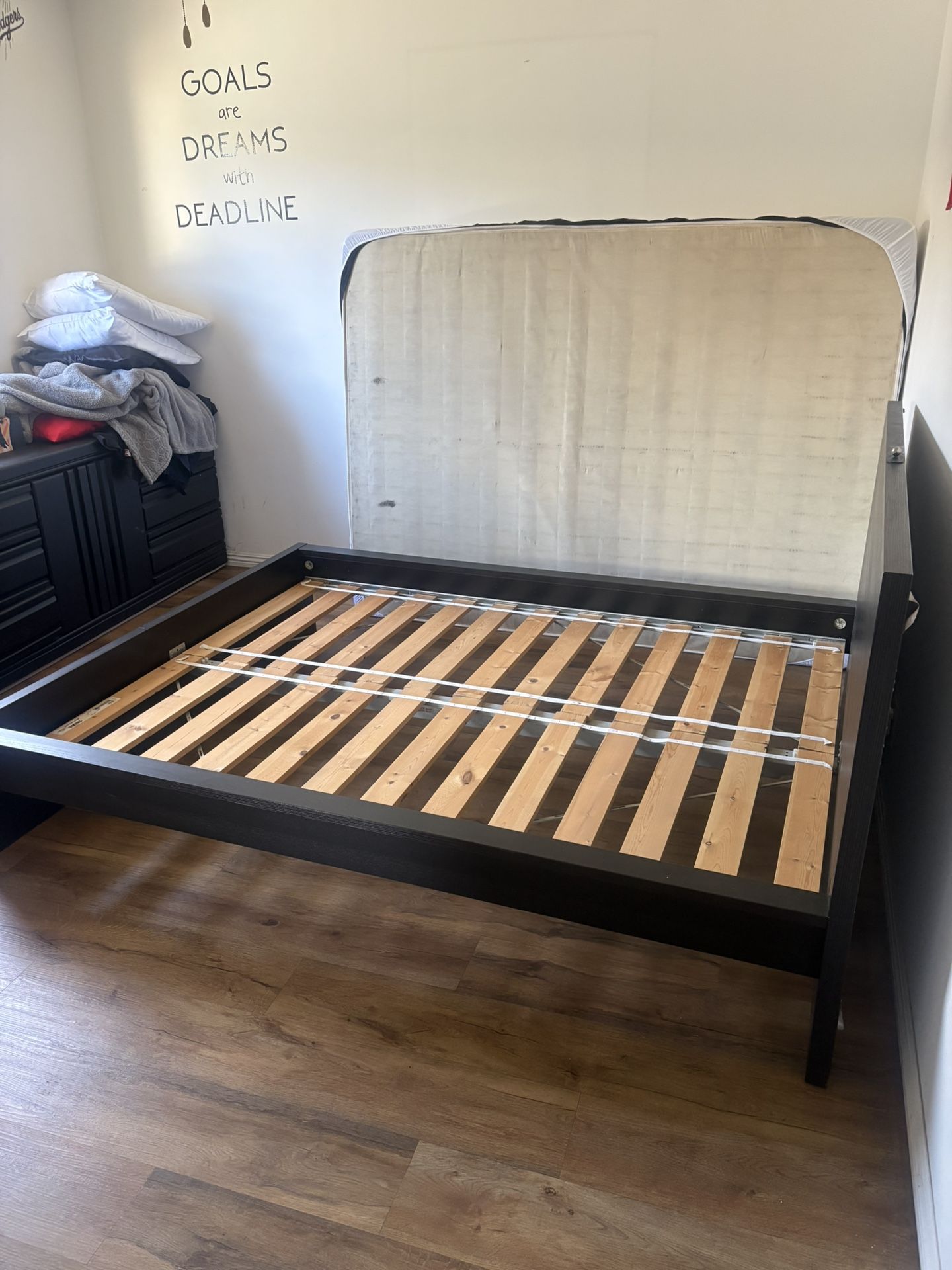 Queen Bed Frame And Mattress-  Free 